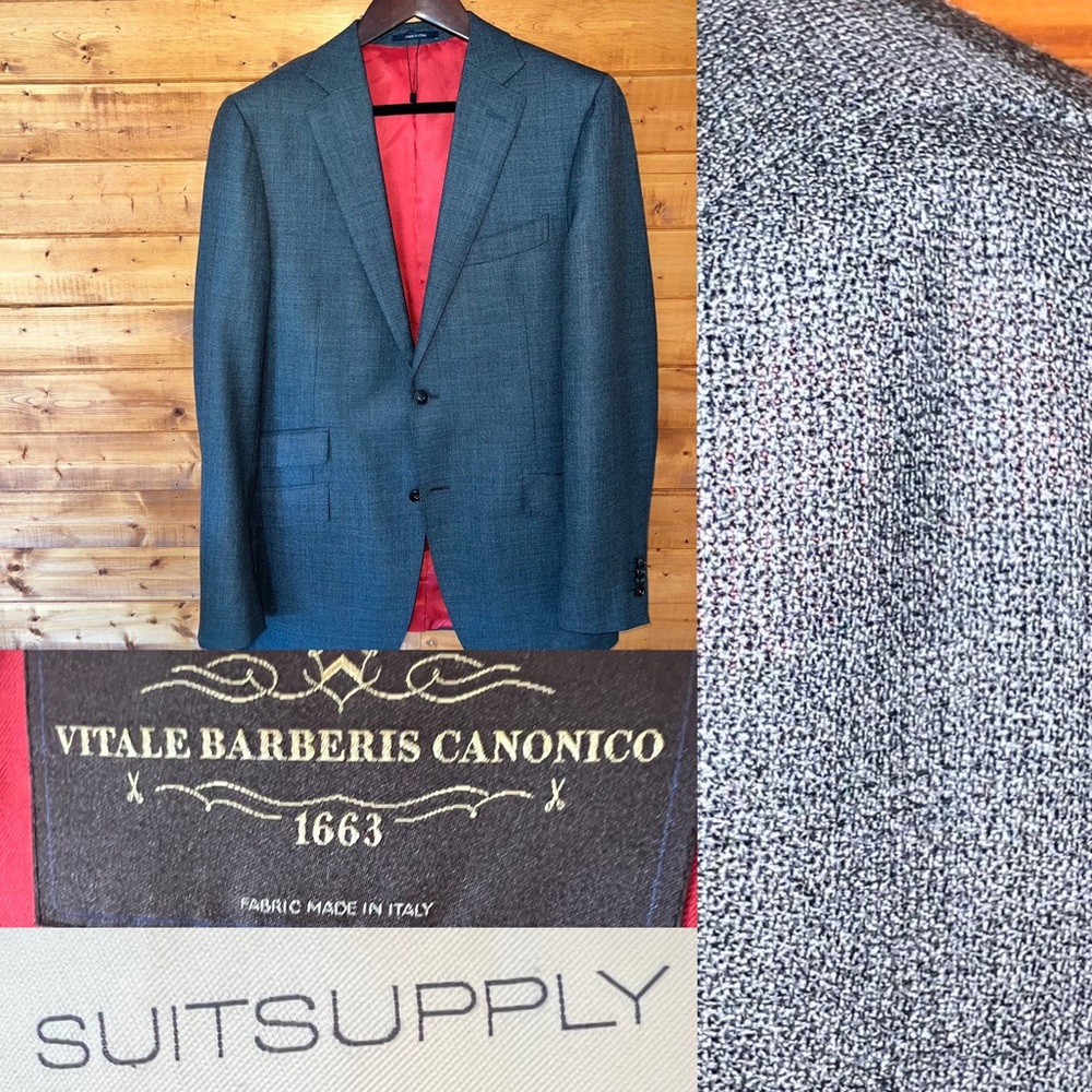 SuitSupply Sienna suit jacket Men's 40L melange Super 130s 100% wool VBC Fabric